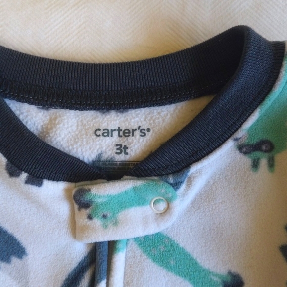 carter's woodland animals fleece zipper footie sleeper pajamas 3T toddler boys - Picture 3 of 7